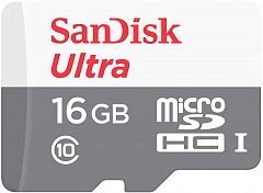Карта пам'яті SANDISK MicroSDHC 16GB UHS-I Class 10 Ultra + SD-adapter (SDSQUNS-016G-GN3MA)