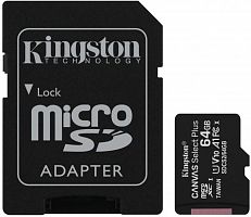 Карта пам'яті KINGSTON MicroSDXC 64GB UHS-I/U3 Class 10 Canvas Go! Plus R170/W70MB/s + SD-адаптер (SDCG3/64GB)