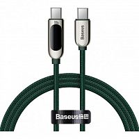 Кабель BASEUS Display Fast Charging Data Cable Type-C to Type-C 100W 1m Green CATSK-B06 каталог товаров