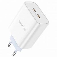 CЗУ BOROFONE BA73A Young PD35W dual port (2 USB-C) + Cable Type-C White