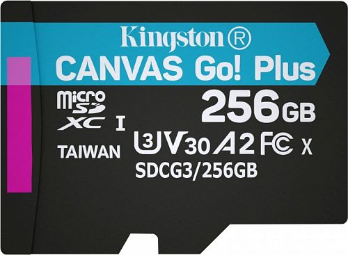 Купить Карта пам'яті KINGSTON MicroSDXC 256GB UHS-I/U3 Class 10 Canvas Go! Plus R170/W90MB/s (SDCG3/256GBSP) в магазине vsesvit.shop