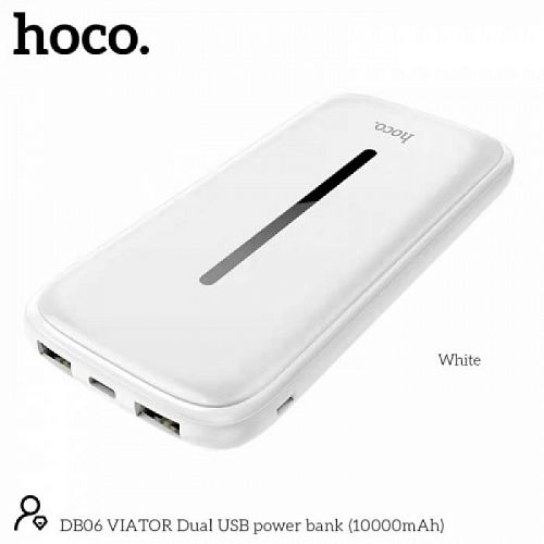 Купить Power Bank HOCO DB06 VIATOR 2USB/Micro/Type-C 10000mAh White в магазине vsesvit.shop