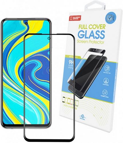 Купить Захисне скло Color glass 9Н Full Glue Xiaomi Note 9 pro black в магазине vsesvit.shop