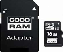 Карта пам'яті GOODRAM MicroSDHC 16GB UHS-I Class 10 + SD-adapter (M1AA-0160R12) каталог товаров