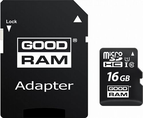 Купить Карта пам'яті GOODRAM MicroSDHC 16GB UHS-I Class 10 + SD-adapter (M1AA-0160R12) в магазине vsesvit.shop