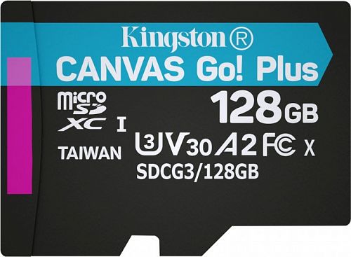 Купить Карта пам'яті KINGSTON MicroSDXC 128GB UHS-I/U3 Class 10 Canvas Go! Plus R170/W90MB/s (SDCG3/128GBSP) в магазине vsesvit.shop