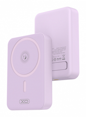 Купить Power Bank XO PR231 magnetic 15W wireless charging+PD20W fast charging 10000mAh Purple в магазине vsesvit.shop