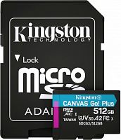 Карта пам'яті KINGSTON MicroSDXC 512GB UHS-I/U3 Class 10 Canvas Select Plus R100/W85MB/s + SD-адаптер (SDCS2/512GB) каталог товаров
