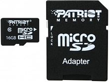 Карта пам'яті PATRIOT SDHC 16GB UHS-I Class 10 Patriot LX + SD-adapter (PSF16GMCSDHC10) UHS-I каталог товаров