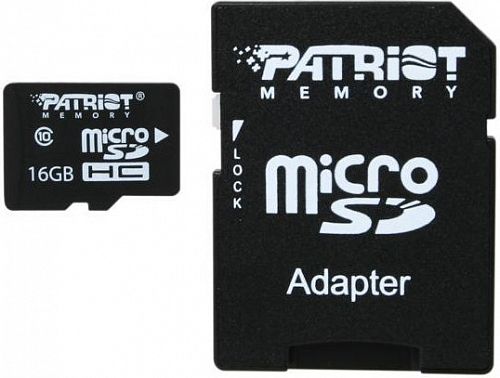 Купить Карта пам'яті PATRIOT SDHC 16GB UHS-I Class 10 Patriot LX + SD-adapter (PSF16GMCSDHC10) UHS-I в магазине vsesvit.shop