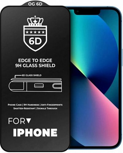 Купить Захисне скло Apple iPhone 13 /13 Pro/14 6D EDGE TO EDGE Black в магазине vsesvit.shop