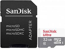 Карта пам'яті SANDISK MicroSDXC 32GB UHS-I Class 10 Ultra R100/W10MB/s + SD-адаптер (SDSQUNR-032G-GN3MA) каталог товаров