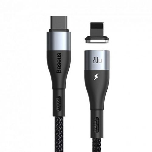 Купить Кабель BASEUS Zinc Magnetic Safe Fast Charging Data Cable Type-C to IP PD 20W 1m Black CATLXC-01 в магазине vsesvit.shop