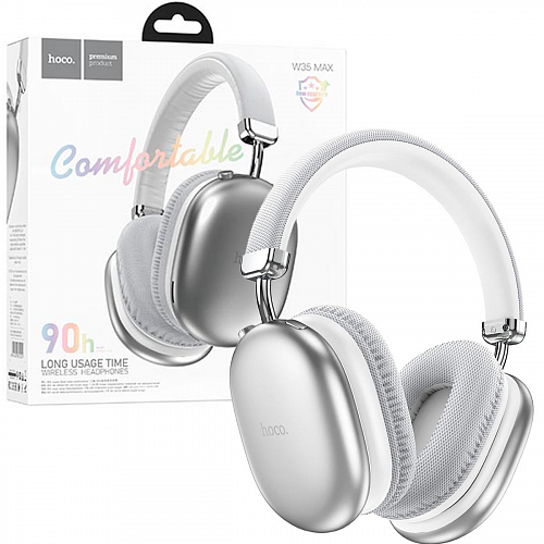 Купить Навушники HOCO W35 Max Joy BT5.3/90hours Silver в магазине vsesvit.shop