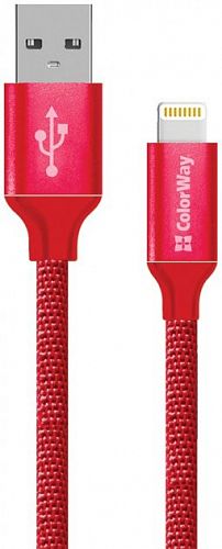 Купить Кабель ColorWay USB - Apple Lightning 2.1А 1 м Red (CW-CBUL004-RD) в магазине vsesvit.shop